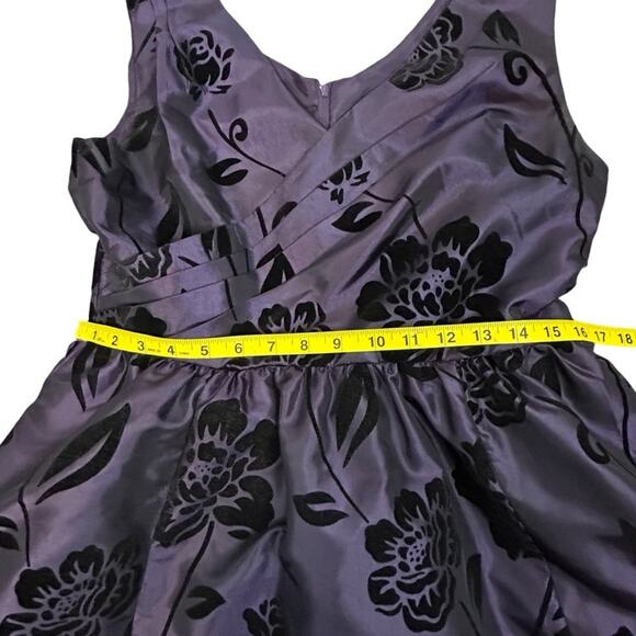 ModCloth Cocktail Dress Womens Size L Purple Wrap Flare Crinoline Party Silky - Picture 10 of 11